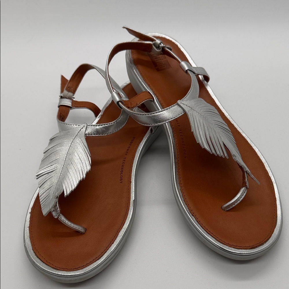 Elegant Silver Leaf Women's Sandals